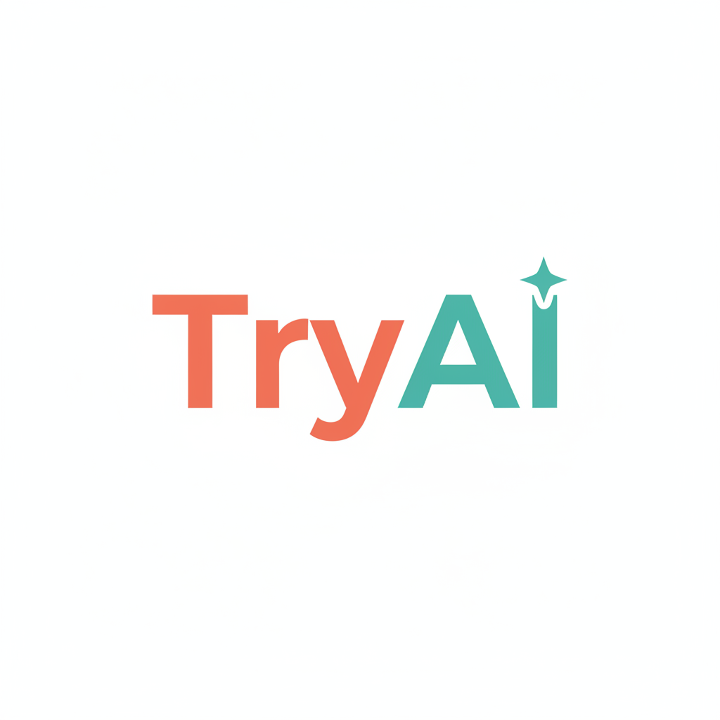 TryAI logo - Friendly AI sparkle wordmark